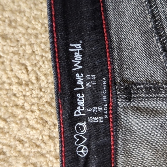 Peace Love World Black Denim Midi Length Skirt Size US 6 - Picture 3 of 4
